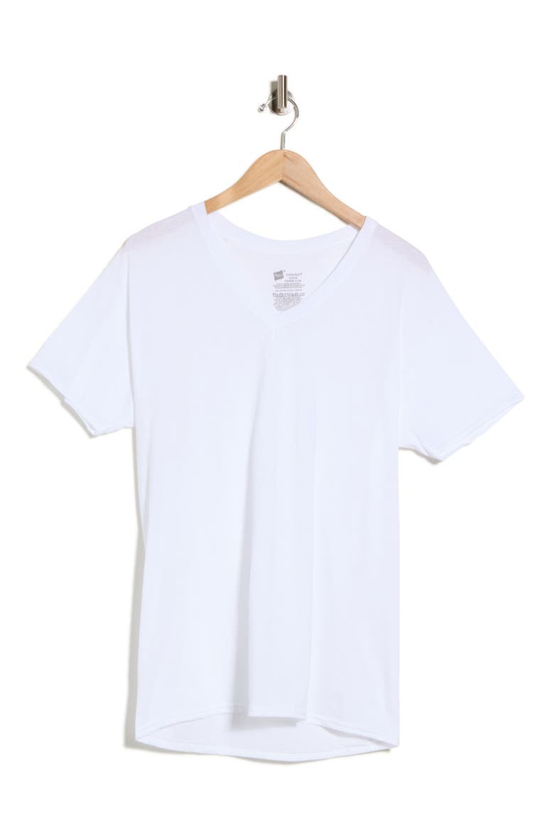 4-Pack V-Neck Cotton T-Shirts, Main, color, WHITE