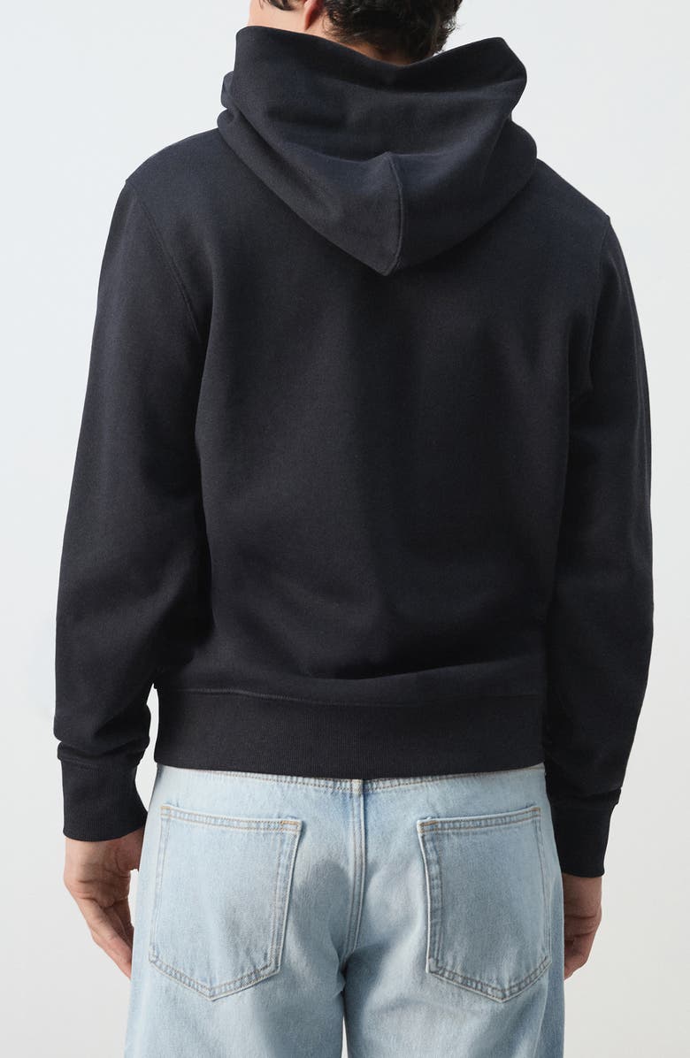 MANGO Regular Fit Cotton Fleece Hoodie, Alternate, color, Navy