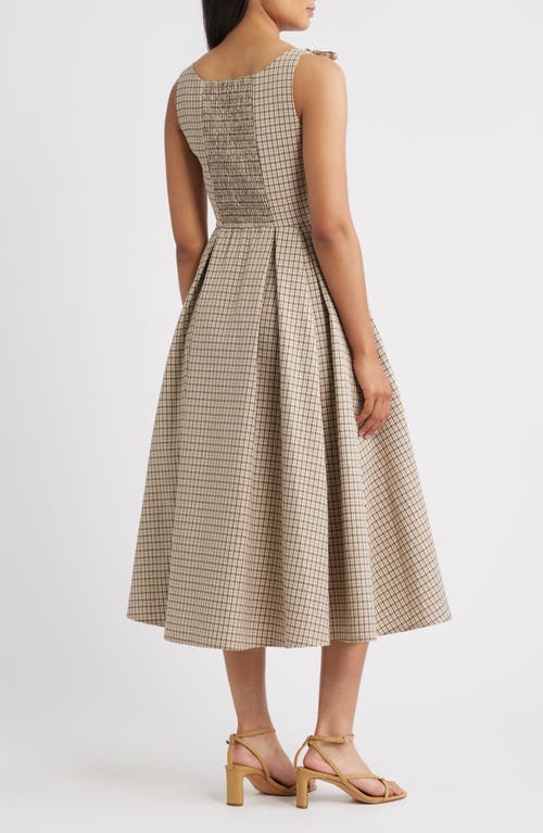 Moon River Plaid Tie Strap Sundress In Multi