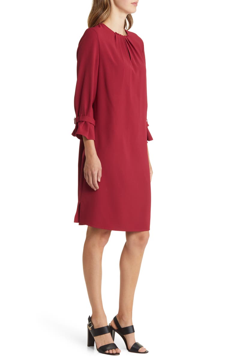 Ming Wang Bell Sleeve Crepe Shift Dress, Alternate, color,