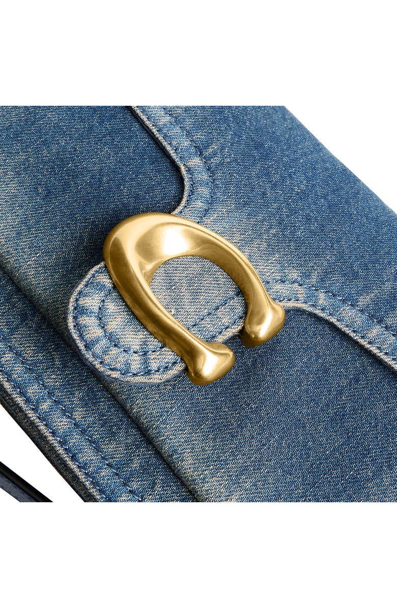 COACH Tabby Soft Loved Denim Shoulder Bag, Alternate, color, Dark Indigo