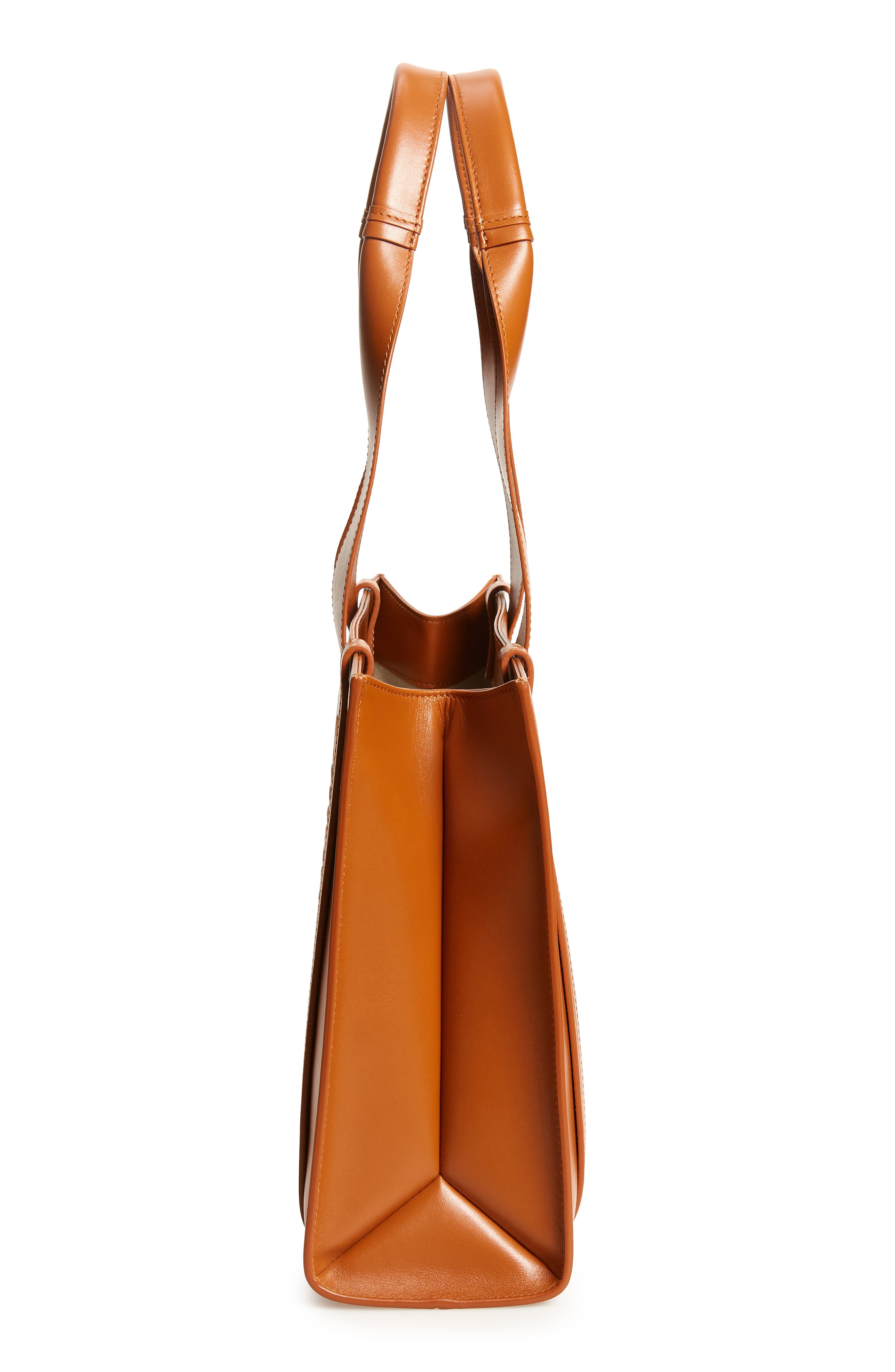 Medium Woody Leather Tote, Alternate, color, CARAMEL 247