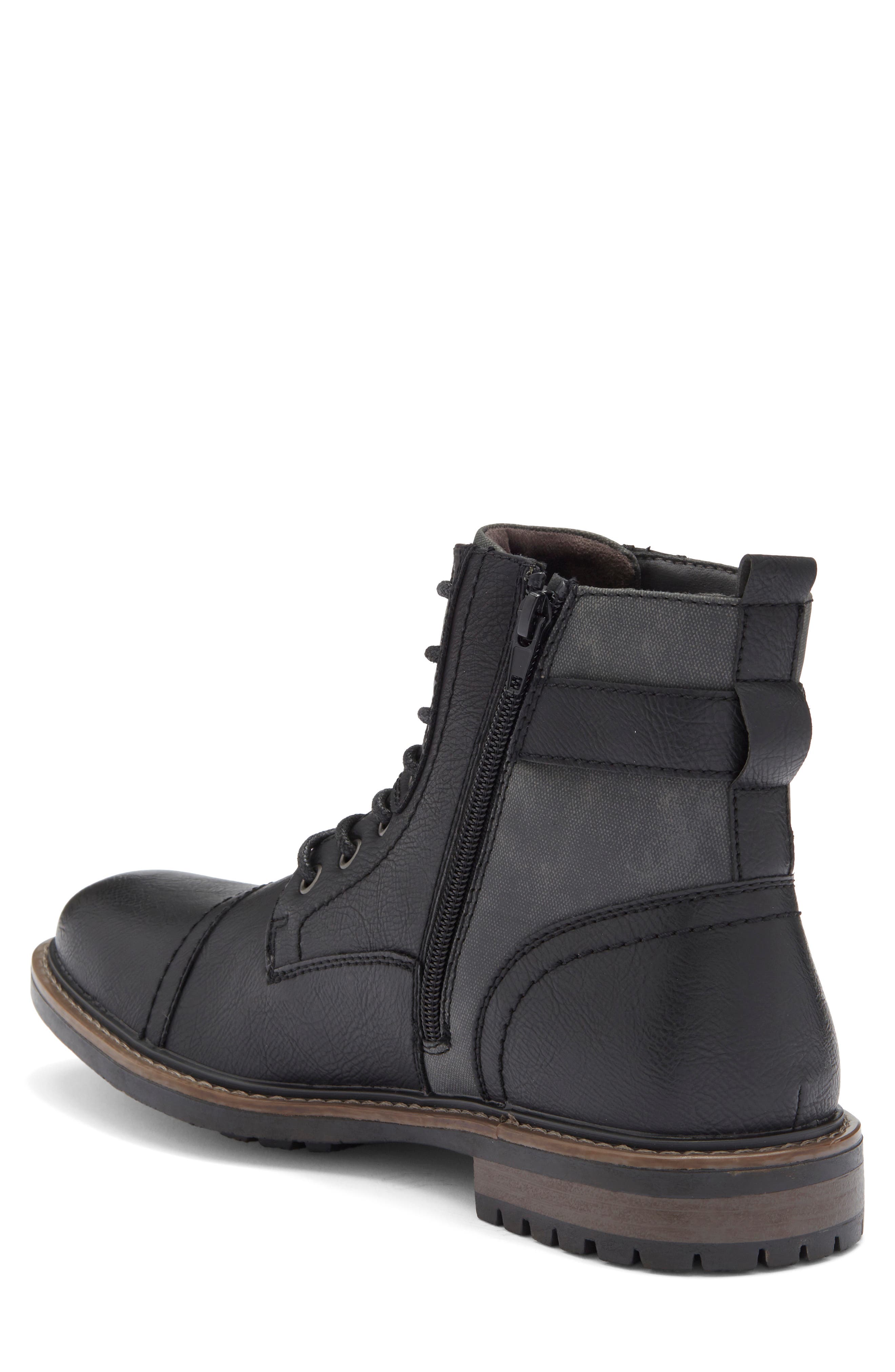 Rush by Gordon Rush Cap Toe Combat Boot, Alternate, color, Black
