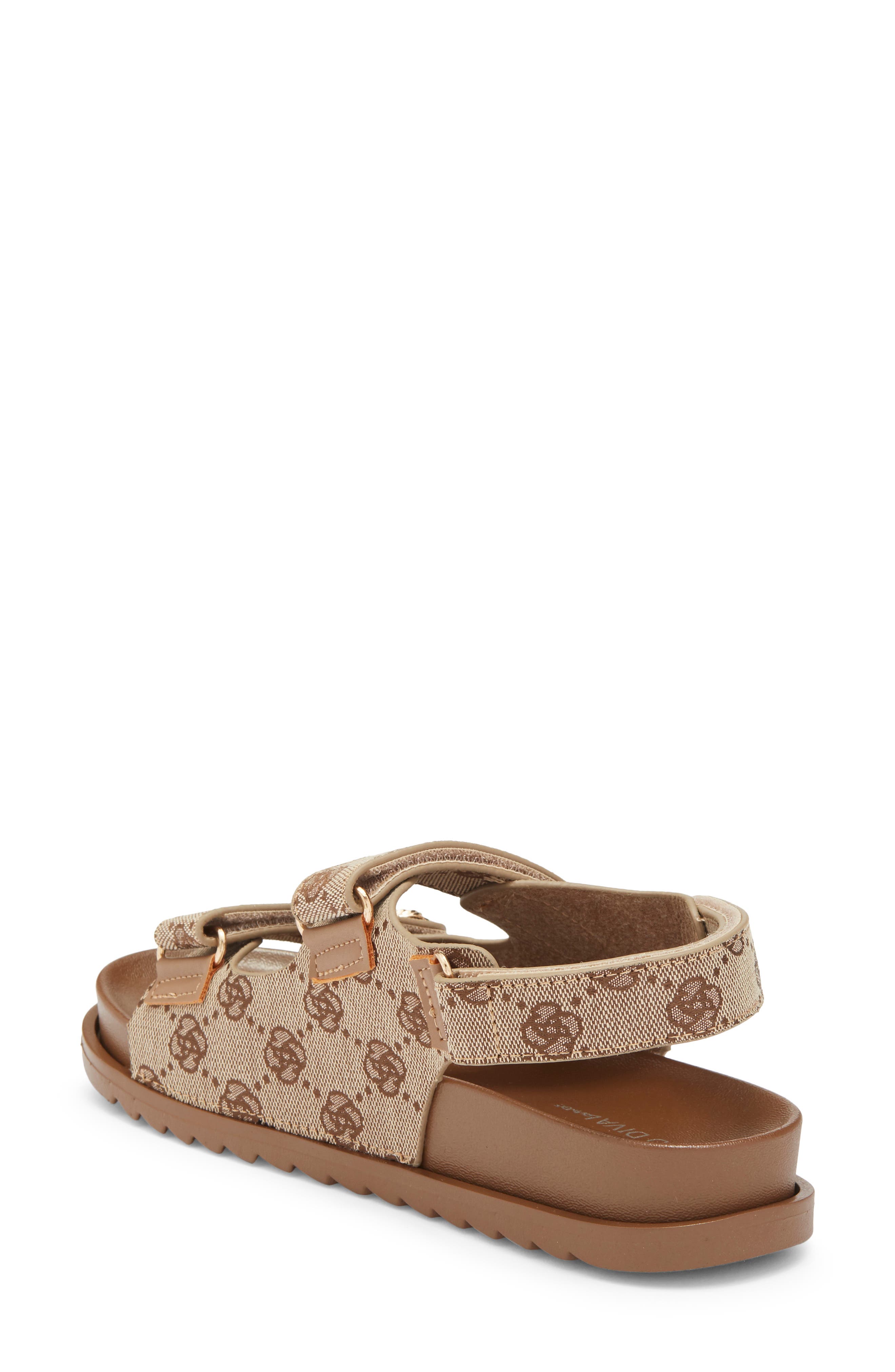 Aileen Footbed Sandal, Alternate, color, BROWN FLORAL