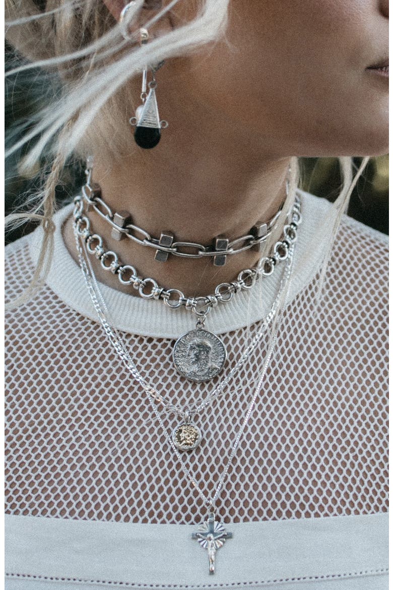 Arcadia Choker Necklace, Alternate, color, SILVER