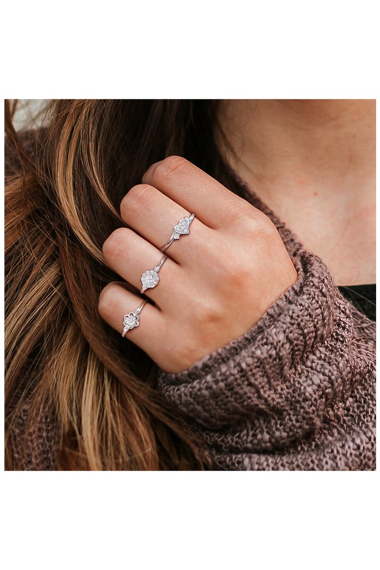 Set Of 3 Diamond Rings - 0.39ct., Alternate, color, SILVER