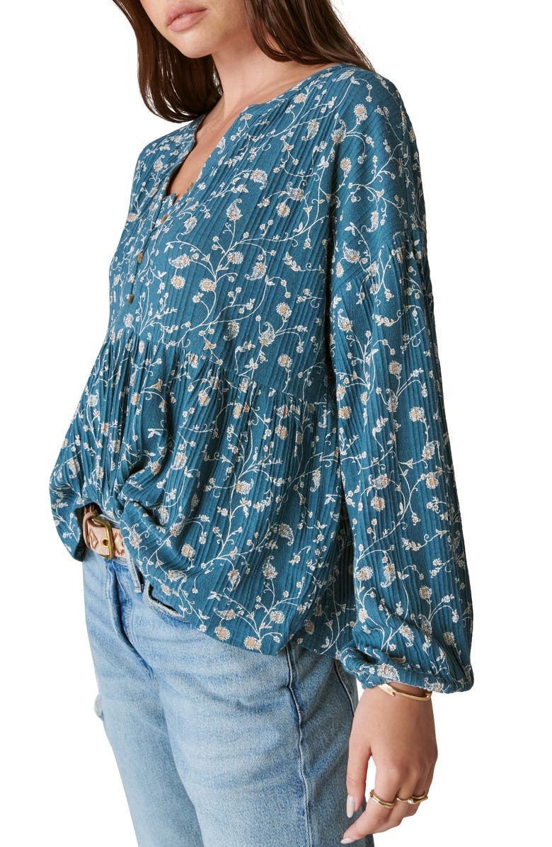 Lucky Brand Maya Floral Print Blouse, Alternate, color, 