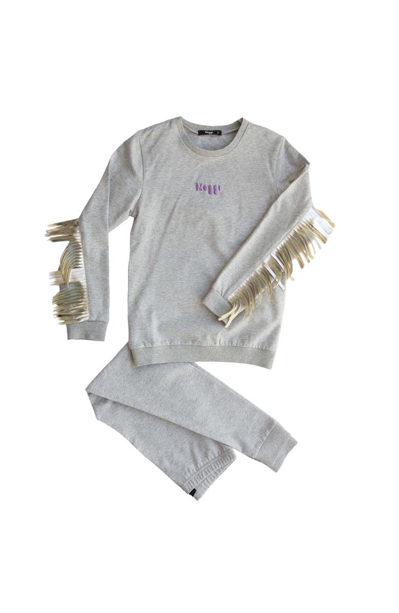 NoggiWear Girls' Vee Fringes Loungewear Set, Alternate, color, 