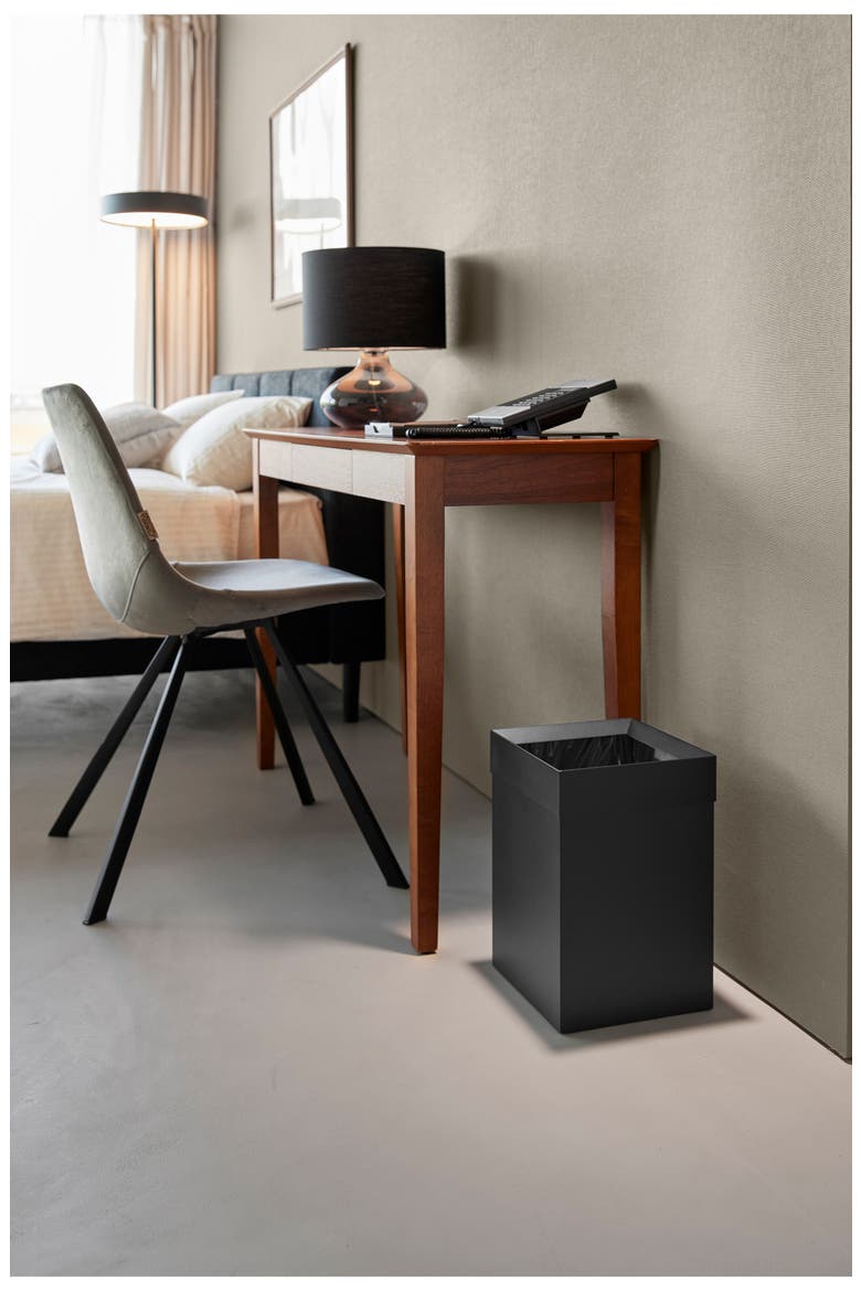 Short Trash Can, Alternate, color, BLACK