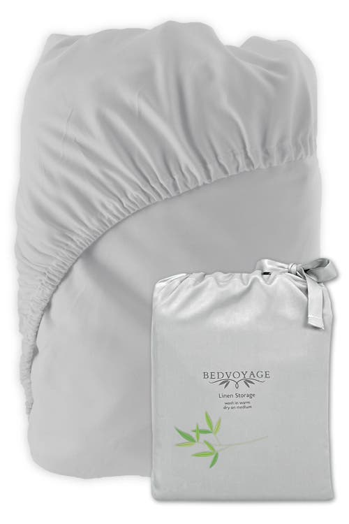 Bedvoyage Luxury 100% Viscose Cooling Fitted Sheet In Stone