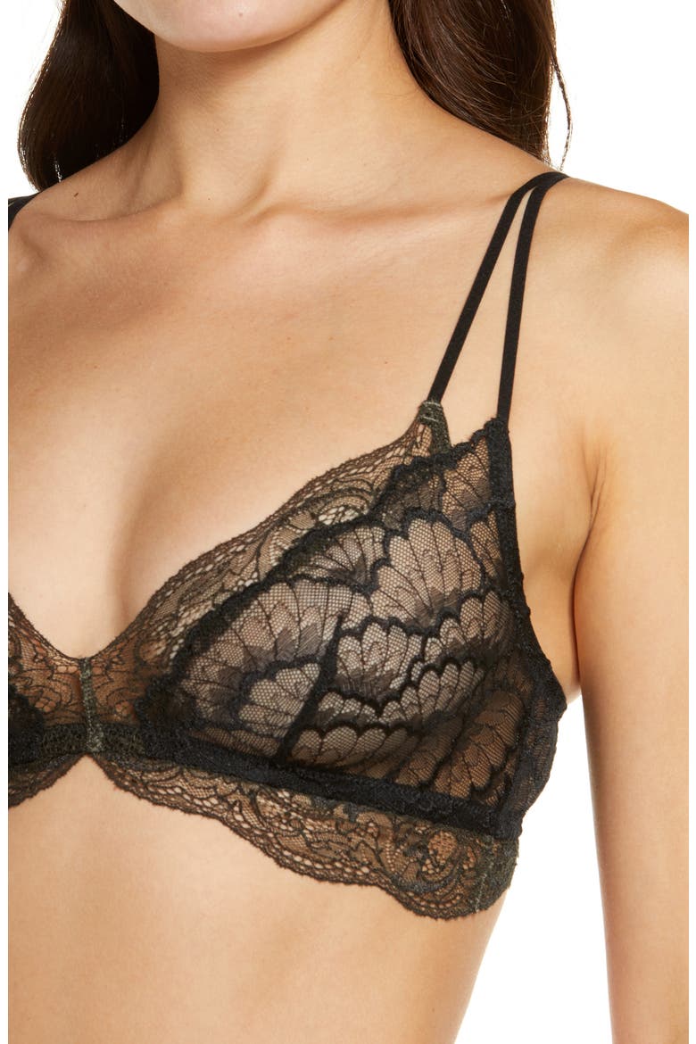 Double Time Lace Bralette, Alternate, color, BLACK/DARK GREY