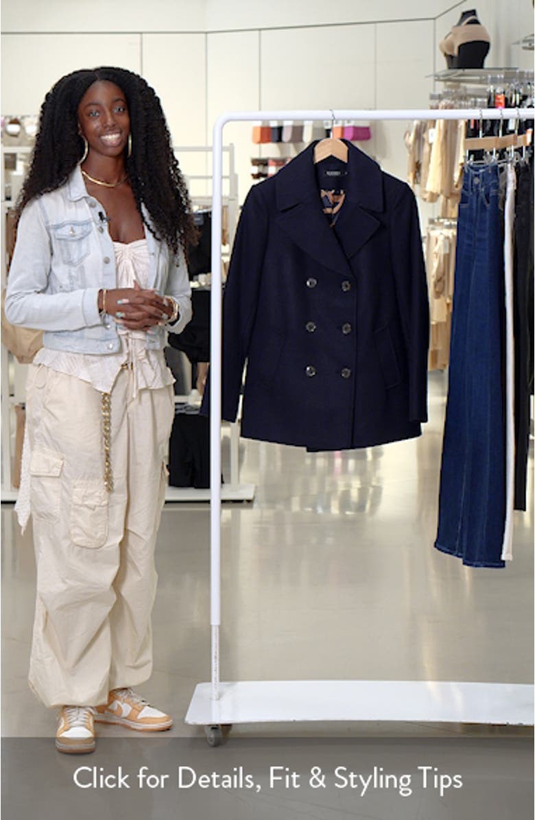 Wool Blend Twill Peacoat, sales video thumbnail