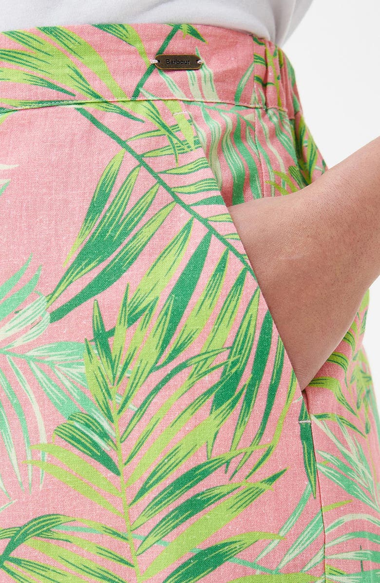 Barbour Aralia Palm Print Cotton Wide Leg Pants, Alternate, color,