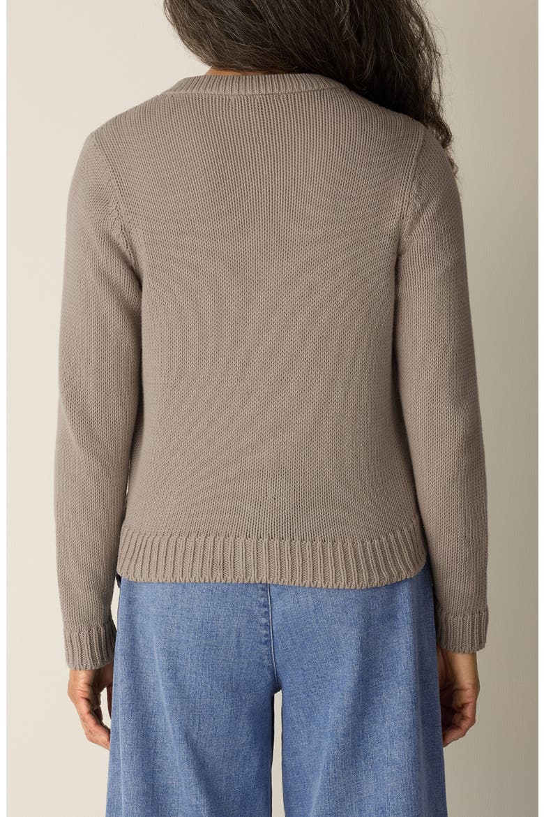 Organic Cotton Crewneck Cardigan, Alternate, color, WHEAT
