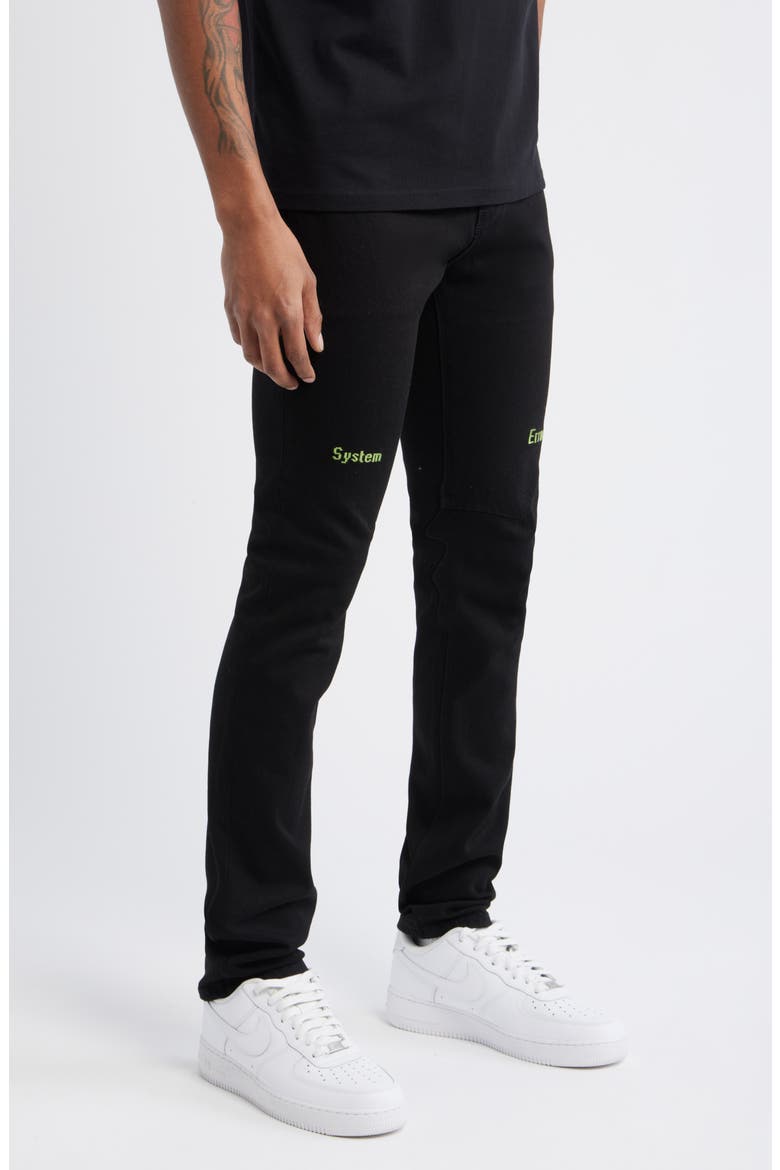 Bryant Digital Cross Skinny Jeans, Alternate, color, BLACK GREEN DIGITAL CROSS
