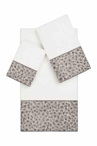 Linum Home Textiles Spots 3-Piece Embellished Towel - White