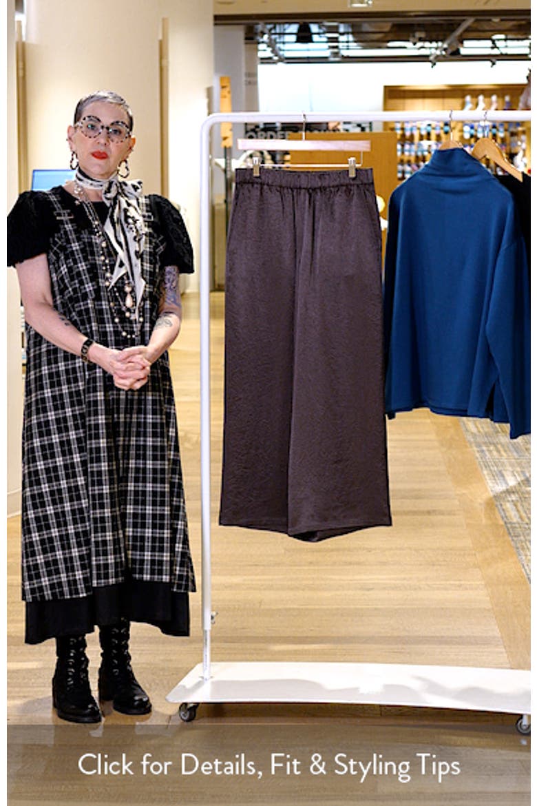 Crinkle Satin Wide Leg Ankle Pants video
