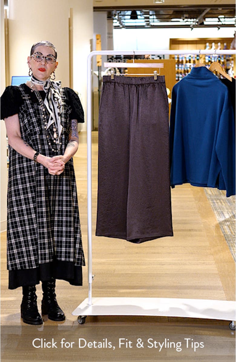 Crinkle Satin Wide Leg Ankle Pants, sales video thumbnail