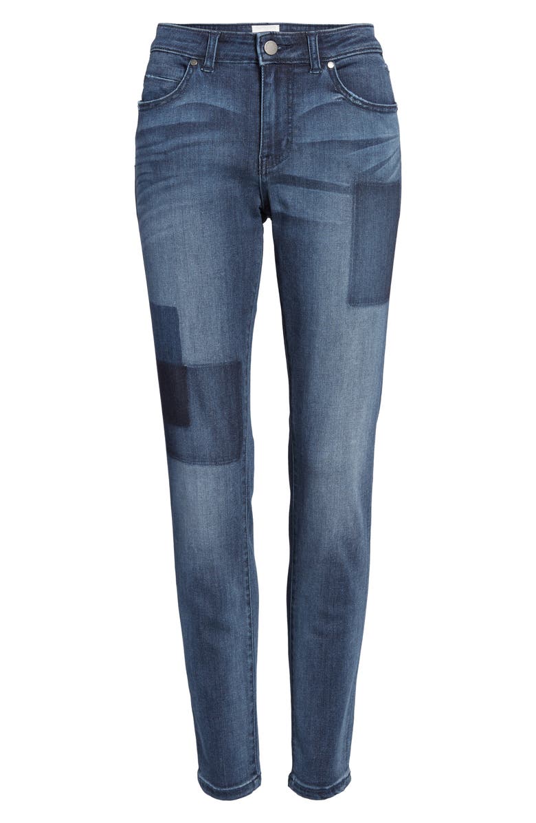 Caslon<sup>®</sup> Patchwork Skinny Jeans, Alternate, color, 