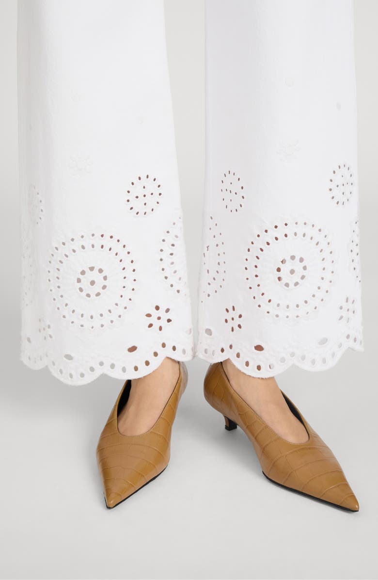 FRAME The Eyelet Flare Jeans, Alternate, color, White