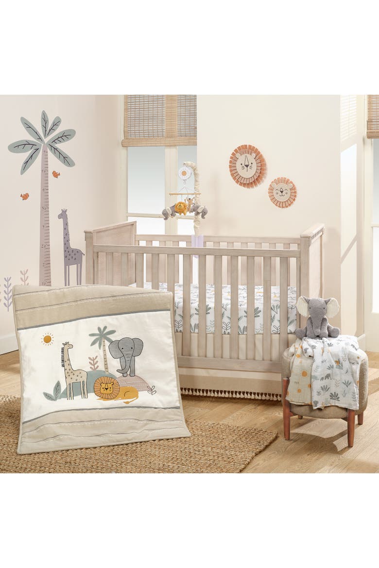 Jungle Adventure 100% Cotton Baby/Toddler Fitted Crib Sheet, Alternate, color, White Multi