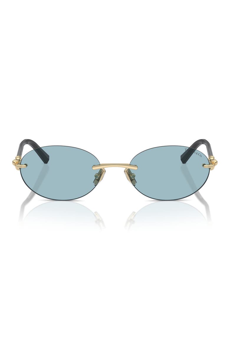 56mm Oval Sunglasses, Main, color, PALE GOLD
