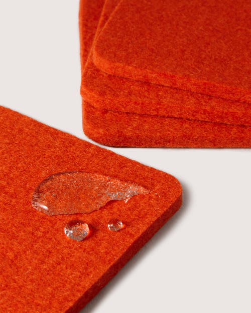 Graf & Lantz Graf Lantz Bierfilzl Merino Wool Square Coaster Multi 4 Pack In Orange
