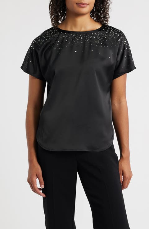 Bateau Neck Heat-Set Crystal Top (Petite)