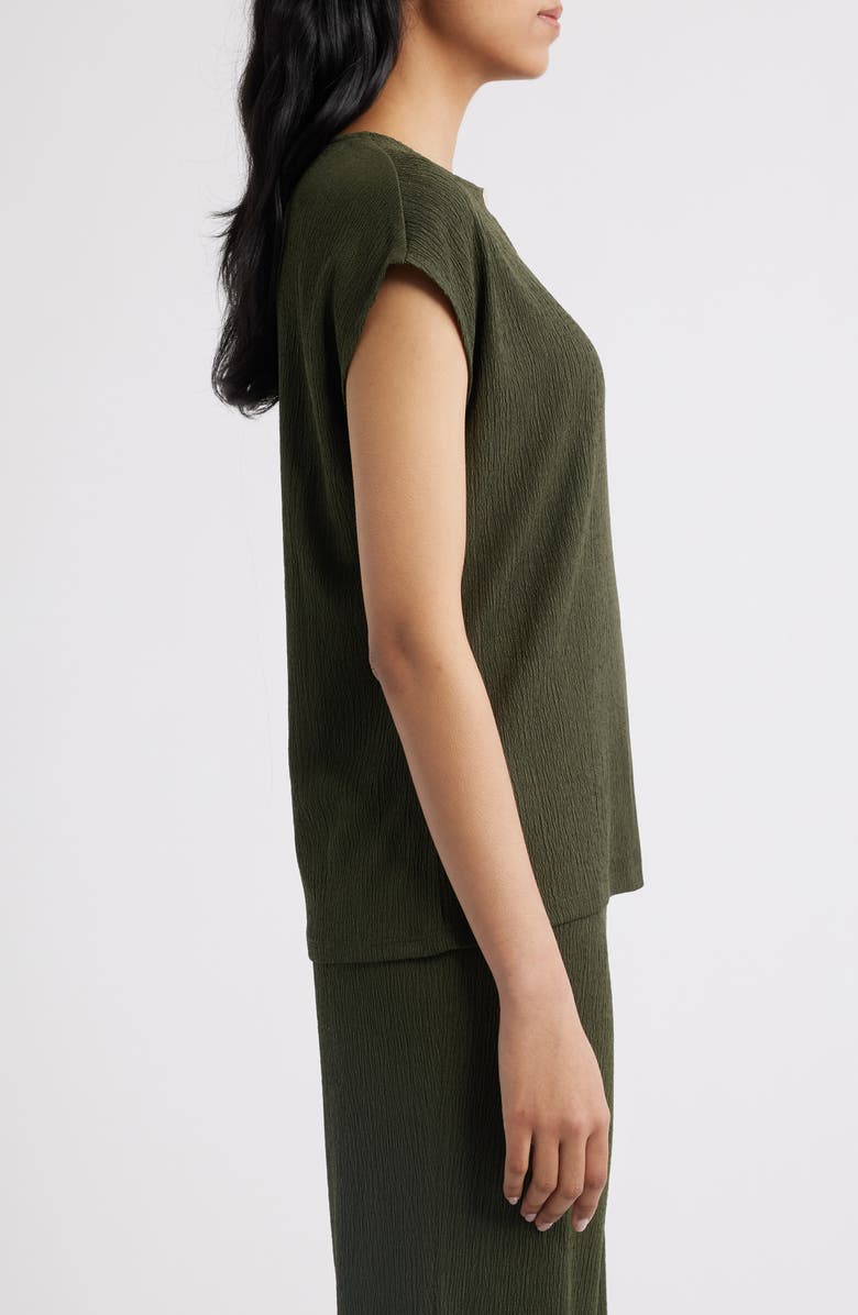 AK ANNE KLEIN Textured Keyhole Top, Alternate, color, Dark Bay Leaf