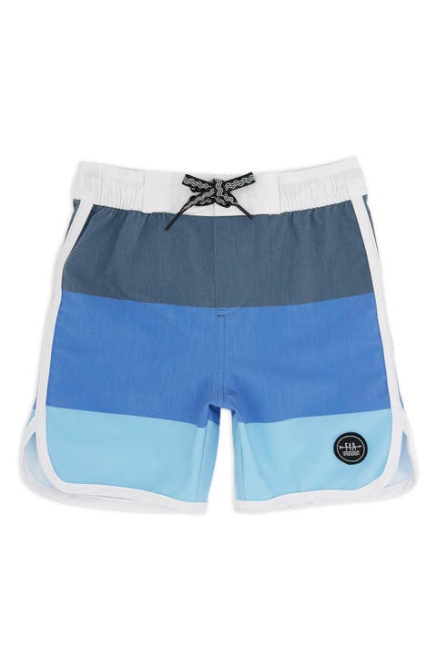 Kids' Colorblock Scallop Board Shorts (Baby & Toddler)