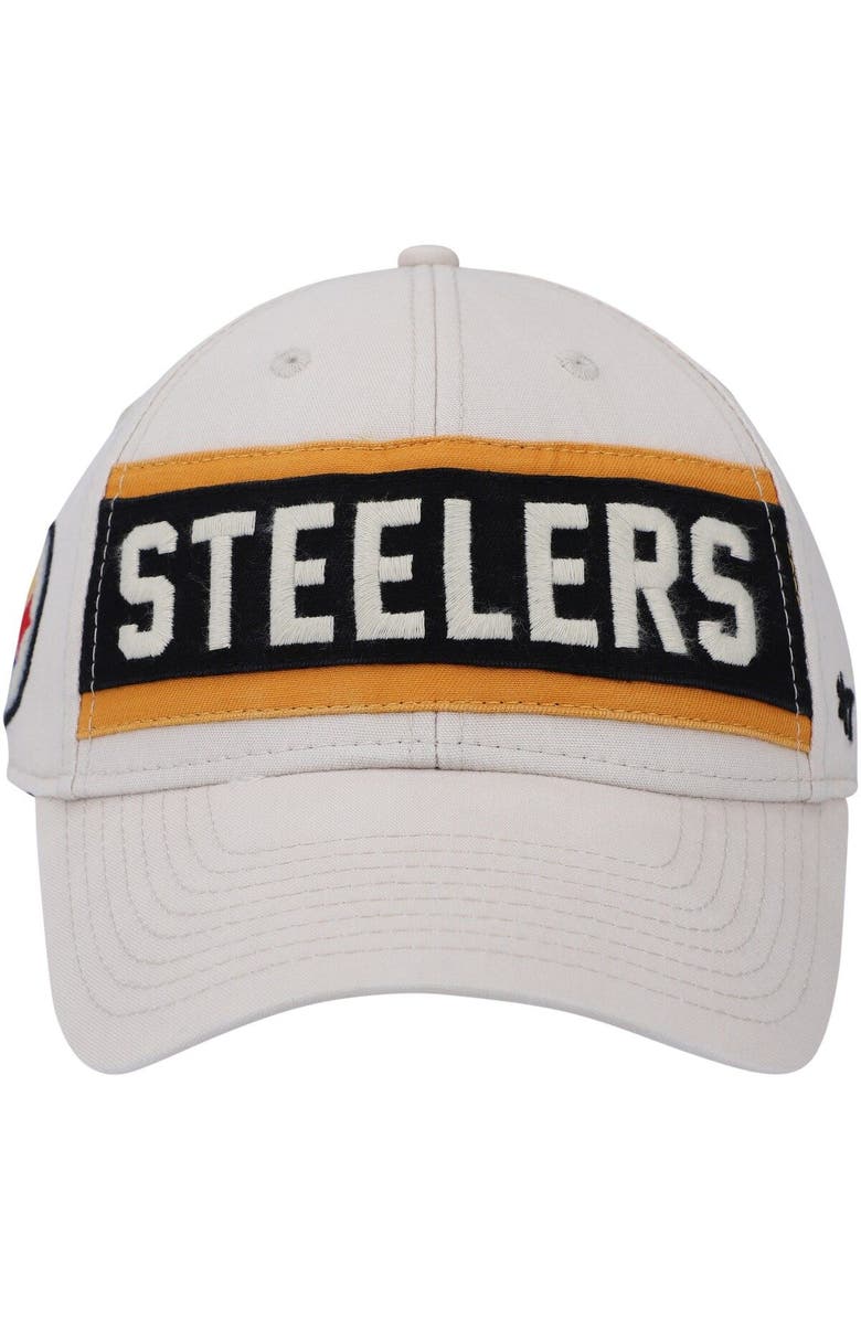 '47 Men's '47 Cream Pittsburgh Steelers Crossroad MVP Adjustable Hat, Alternate, color, 