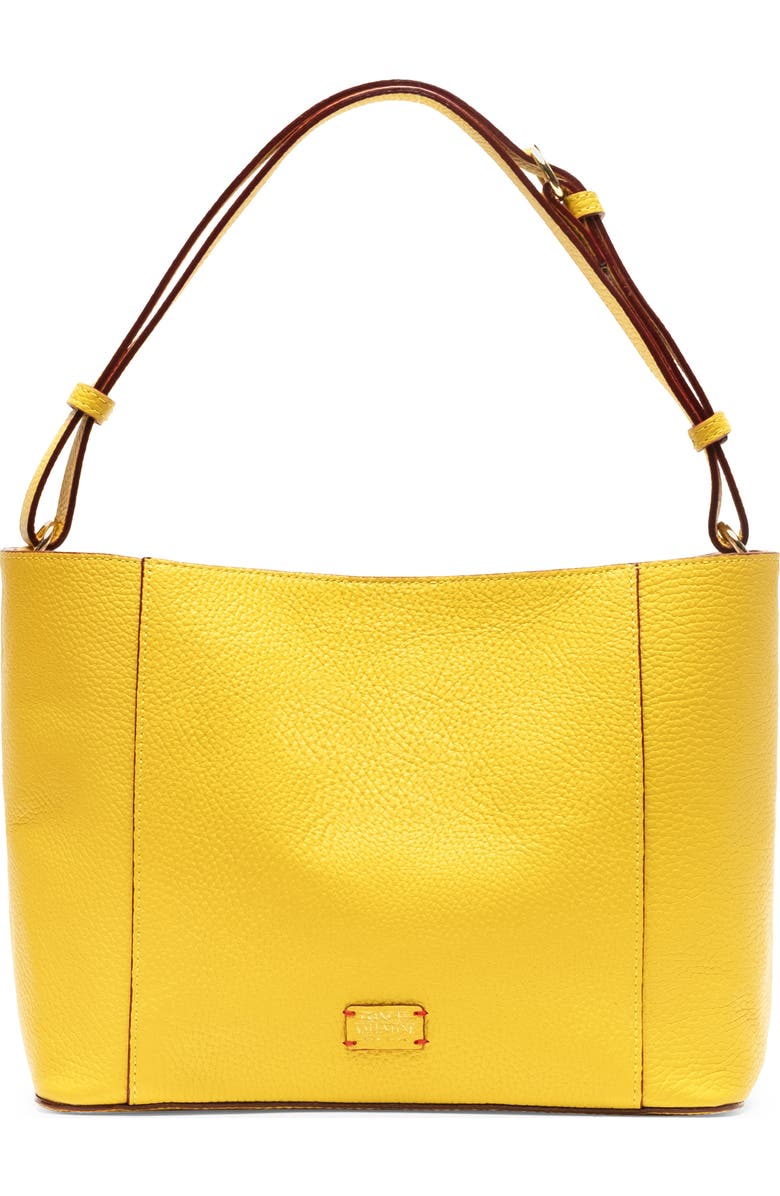Frances Valentine June Tumbled Leather Hobo Bag, Main, color, Canary