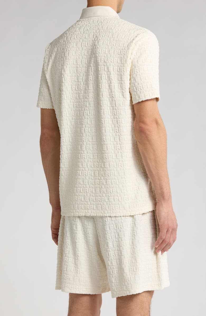 PURPLE BRAND Cotton Terry Blend Polo, Alternate, color, Off White