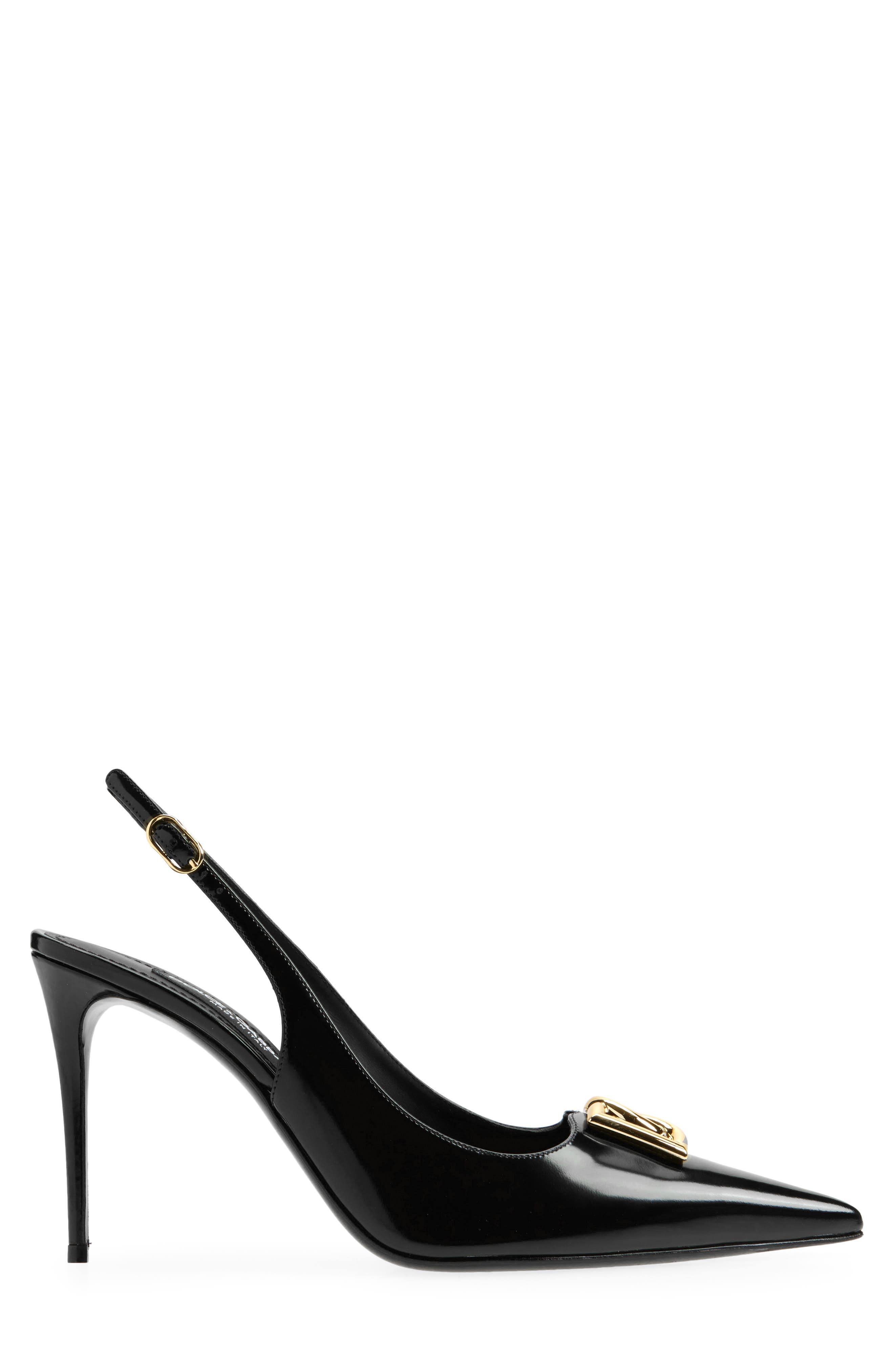 Dolce&Gabbana Lollo Pointed Toe Slingback Pump, Alternate, color, 80999 Black