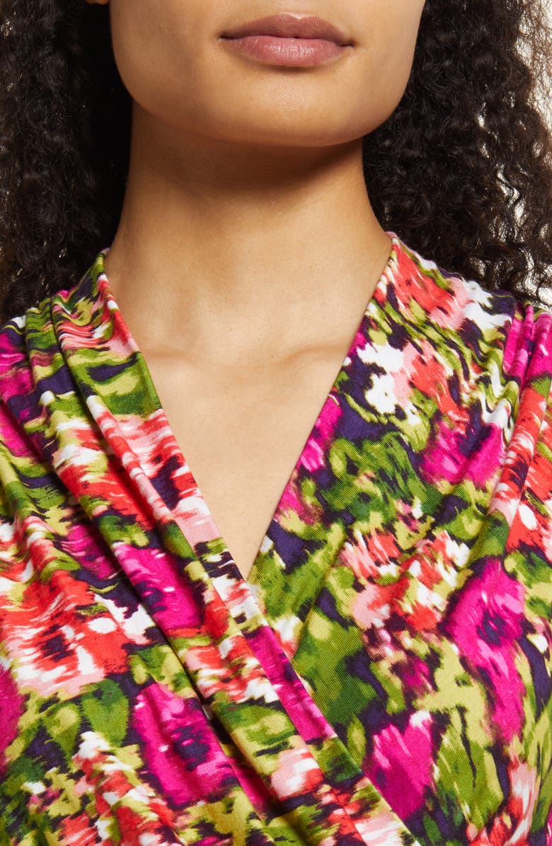 Loveappella Floral Sleeveless Faux Wrap Top, Alternate, color, 