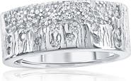 SUZY LEVIAN Scattered Cubic Zirconia Cigar Band Ring