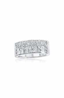 SUZY LEVIAN Scattered Cubic Zirconia Cigar Band Ring