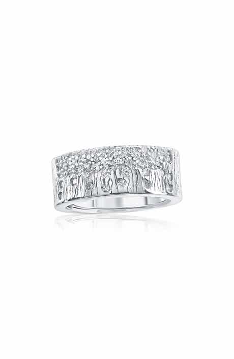 SUZY LEVIAN Scattered Cubic Zirconia Cigar Band Ring