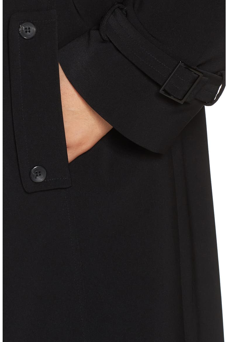 Long Nepage Raincoat with Detachable Hood & Liner, Alternate, color, BLACK