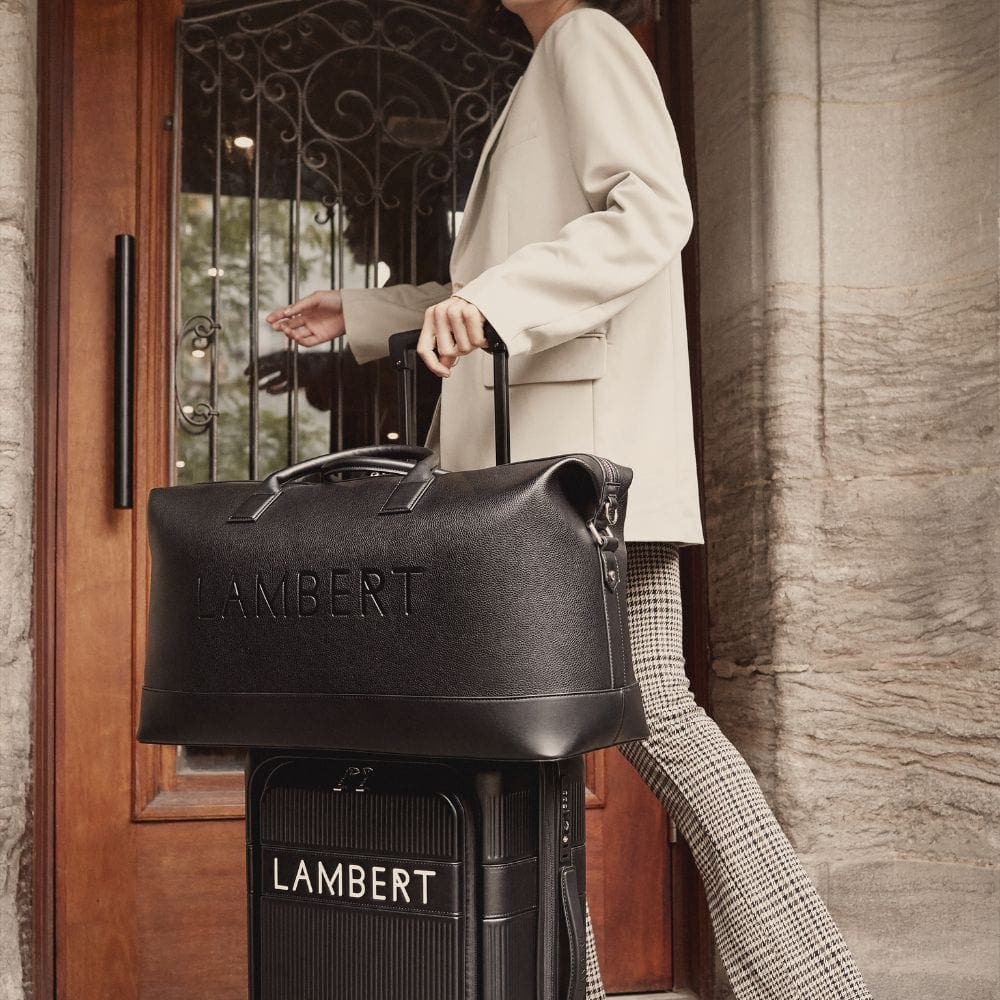 The June -  Vegan Leather Travel Bag, Alternate, color, Black