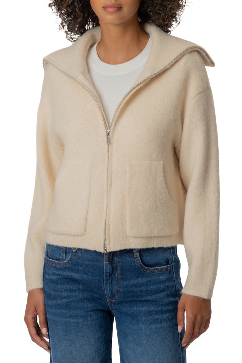 Rue Zip Sweater Knit Jacket, Main, color, CREAM