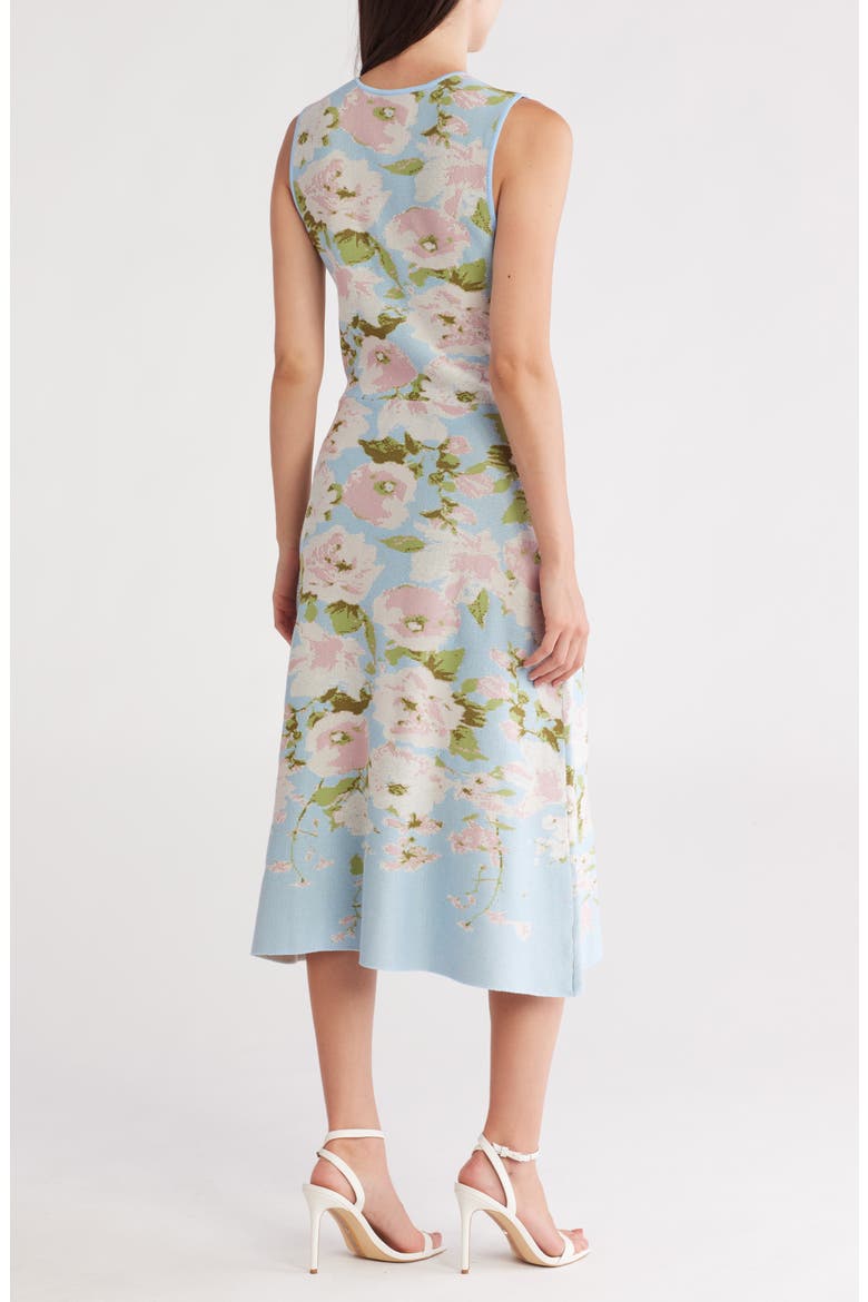 Floral Sleeveless Midi Sweater Dress, Alternate, color, BLUE MULTI