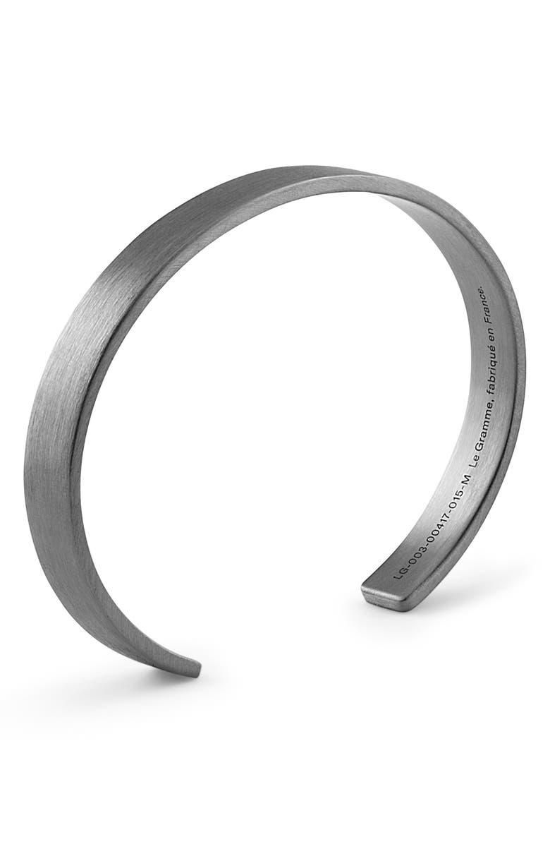 le gramme Men's 21G Brushed Sterling Silver Ribbon Cuff Bracelet, Alternate, color, 