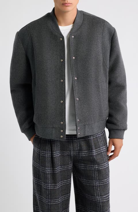 Mercer Felted Wool Blend Varsity Bomber Jacket