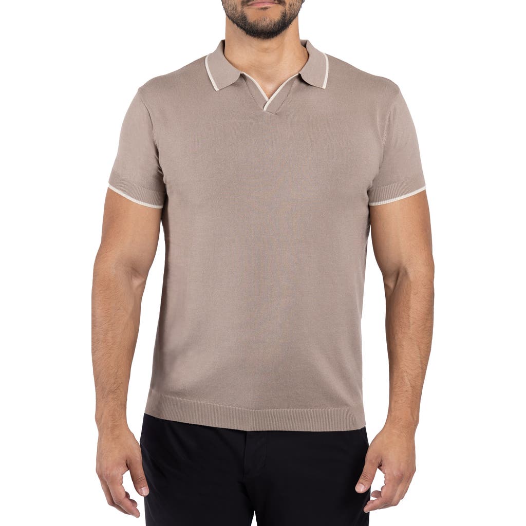 X-ray Xray V-neck Polo Sweater In Taupe