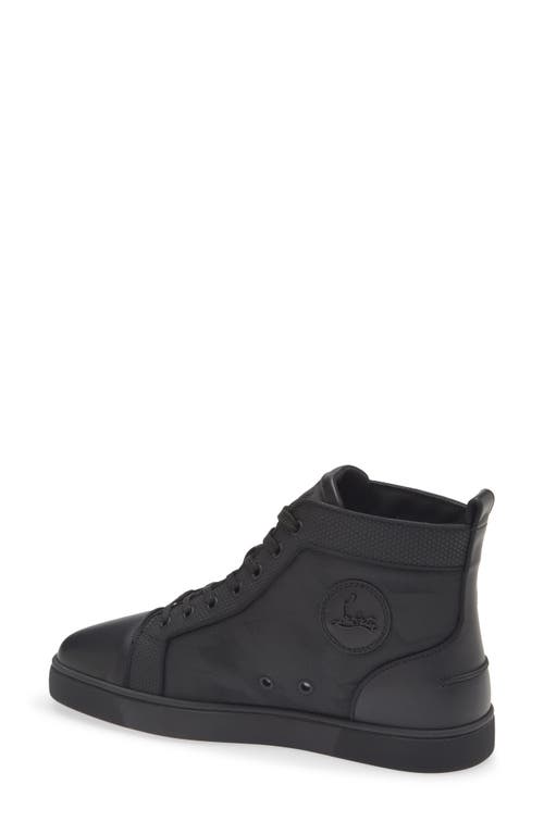 Christian Louboutin Louis Orlato Flat High Top Sneaker In Black-black