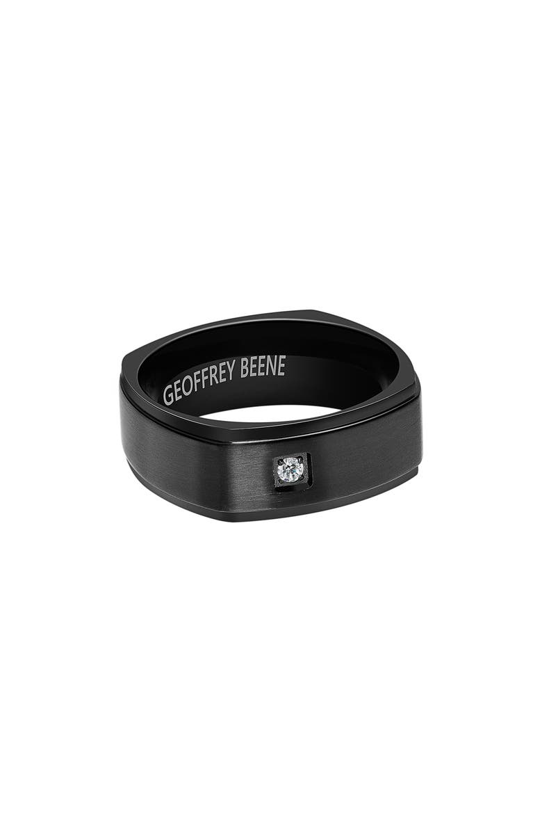 GEOFFREY BEENE Men's Cubic Zirconia Band Ring, Alternate, color, Black