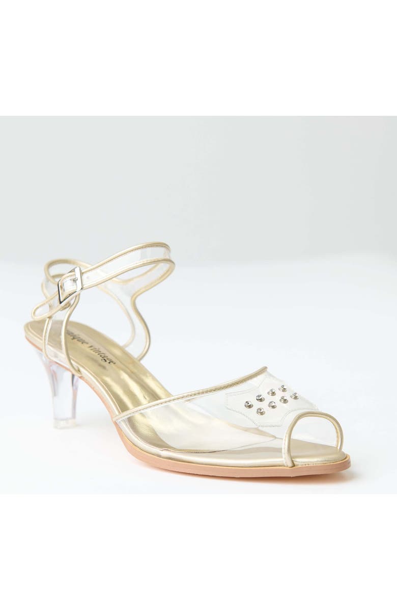 Unique Vintage 1940's Rhinestone Kitten Heels, Alternate, color, Clear Rhinestone