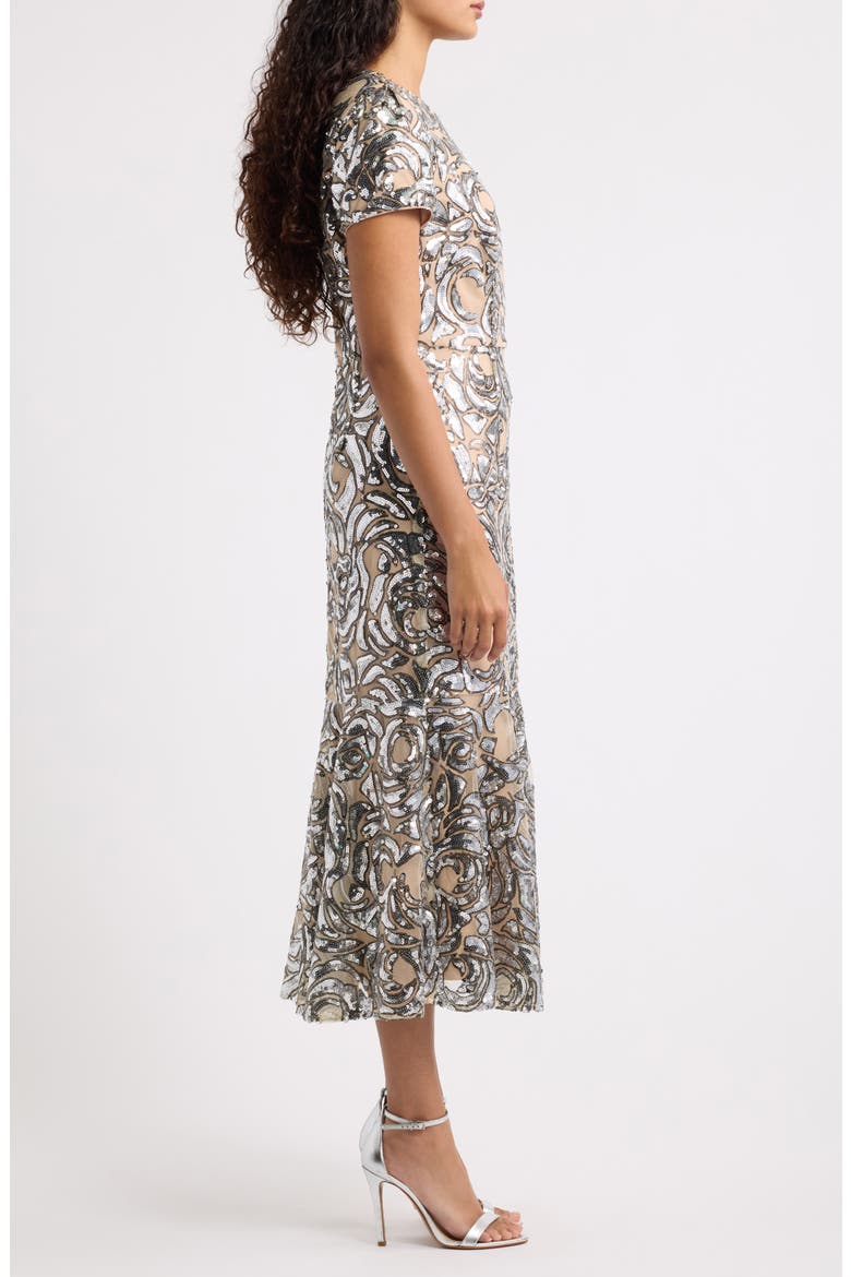 Rose Sequin Gown, Alternate, color, SILVER