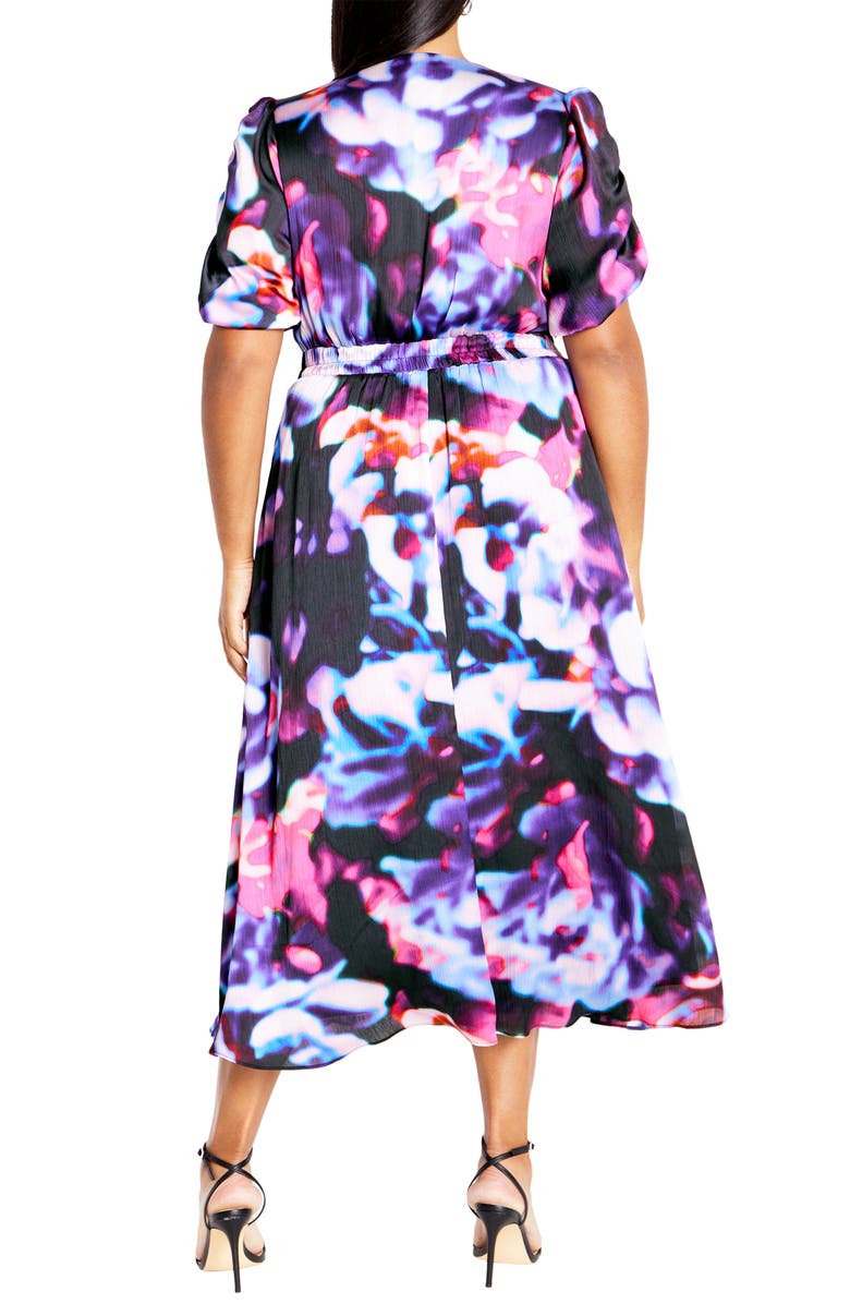 City Chic Cammy Printed Cutout Dress, Alternate, color, Neon Lights
